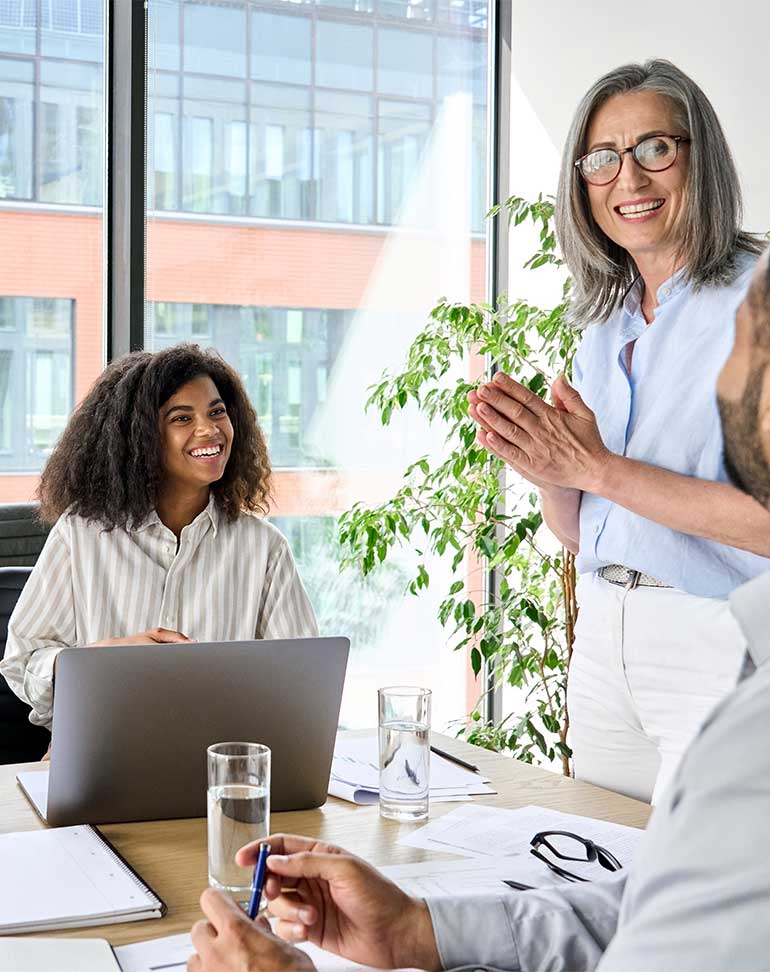collegue's in a meeting in a small office