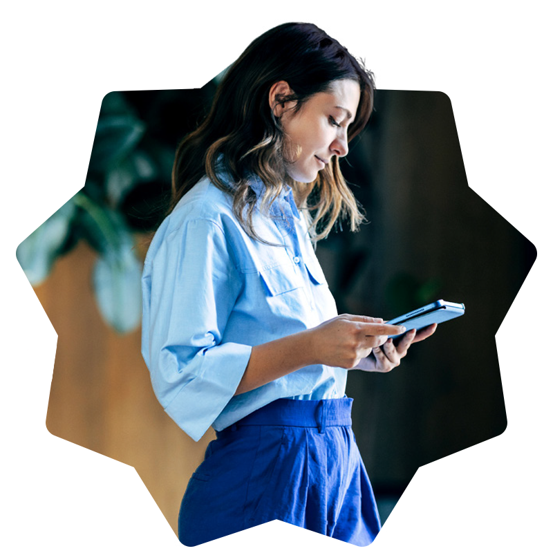 woman working on a tablet