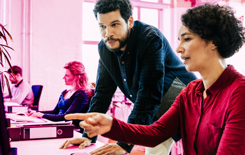 Two colleagues collaborating