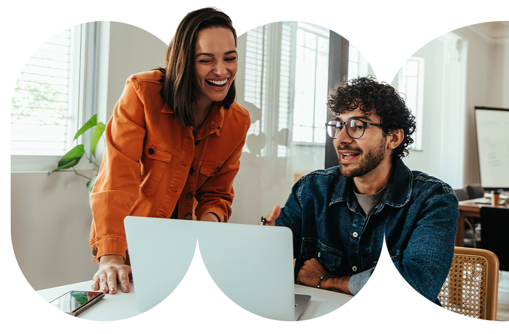 Two colleagues working together