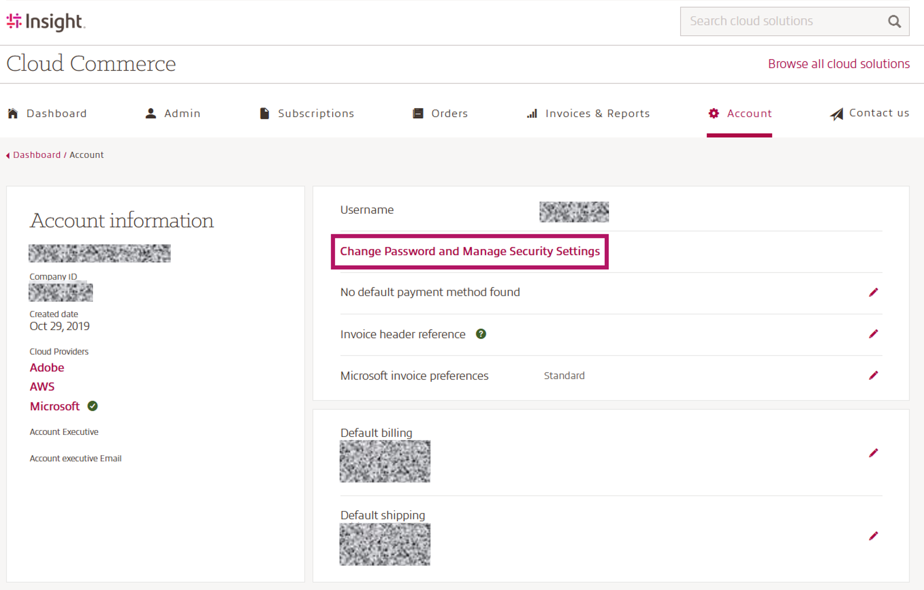 Identity and Security screenshot