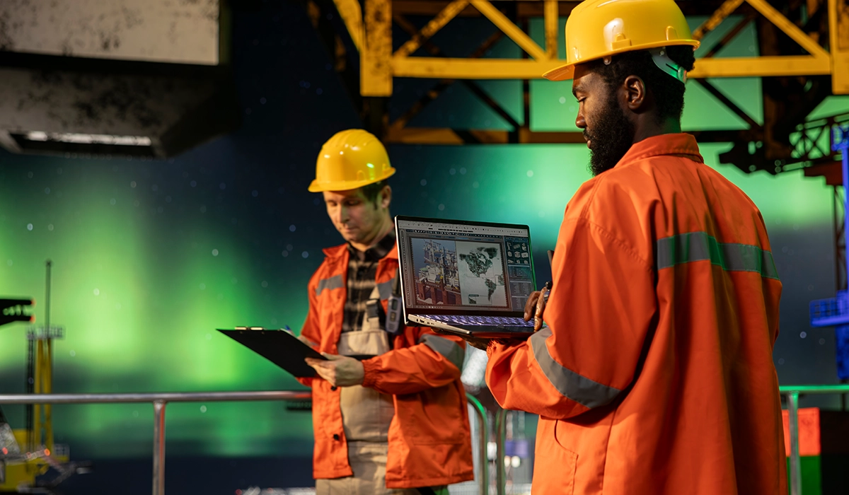 Environment officers using latpop