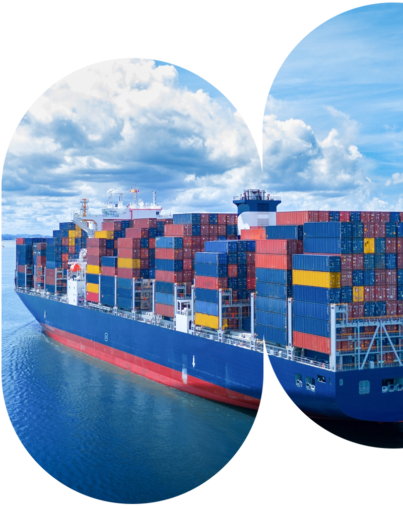 Maritime vessel in open water
