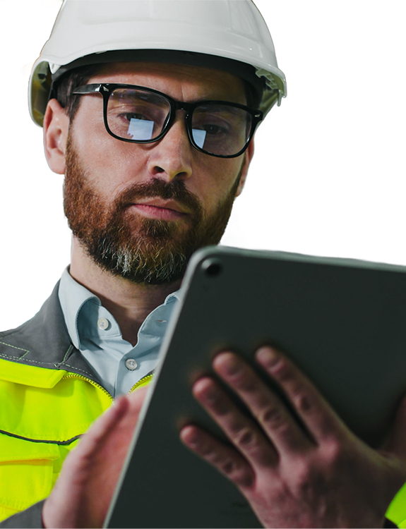 Engineer with a tablet