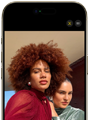 iPhone Air, front exterior, Centre Stage for photos feature in use
