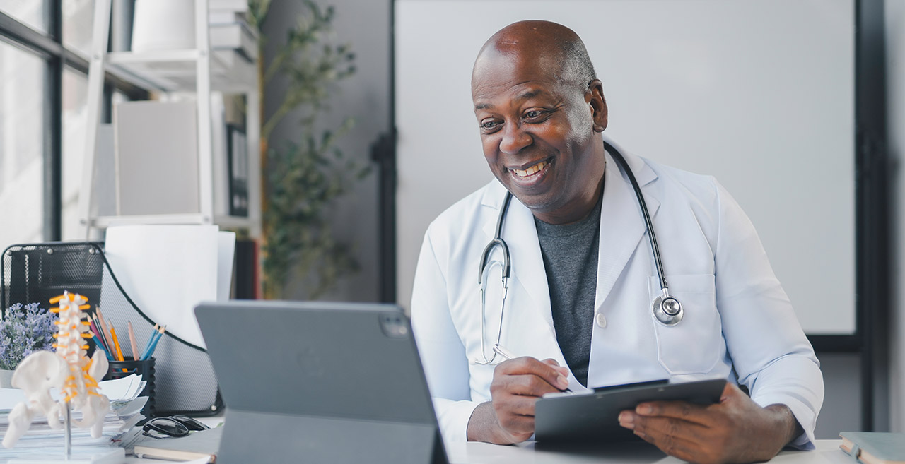 Healthcare specialist working