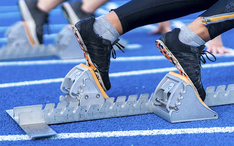 Sprint start in track and field