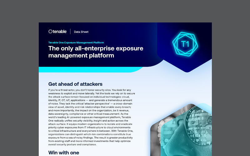 Cover image Tenable One Exposure Management Platform