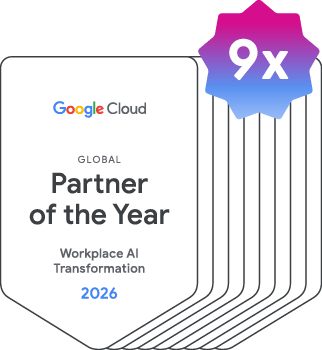 Google Workspace 9 time Global Partner of the Year badge