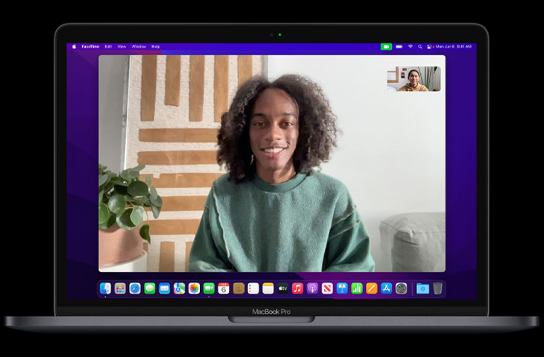 Macbook pro using a video call