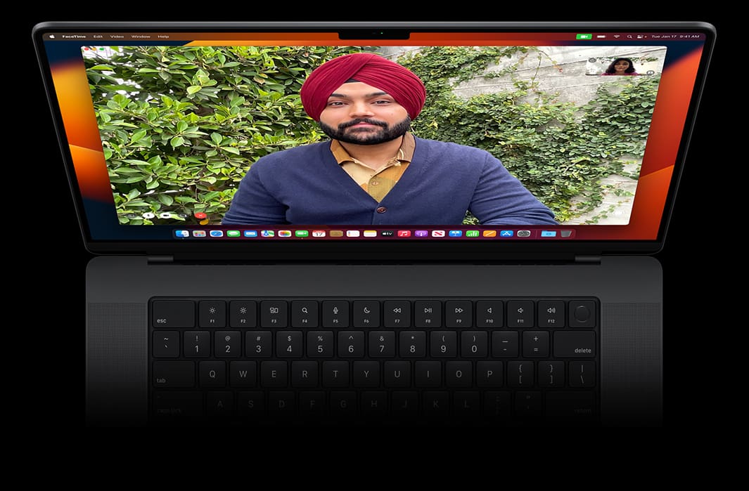 Macbook pro using a video call