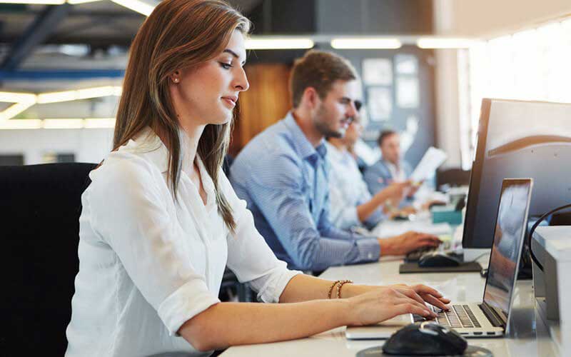 Woman working at desk