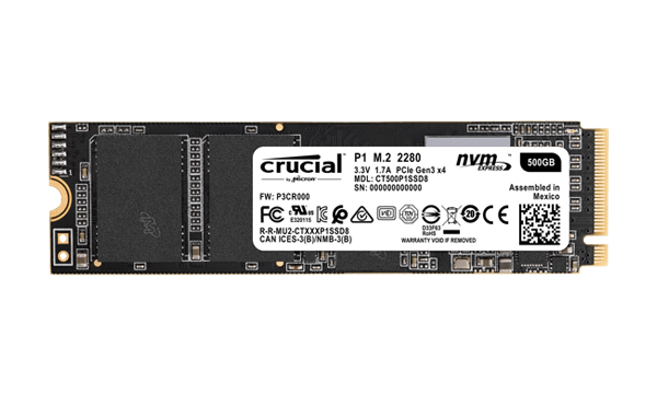 Crucial P1 - solid state drive - 500 GB - PCI Express 3.0 x4 (NVMe)