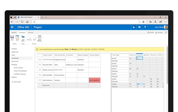 Project Office 365 screenshot