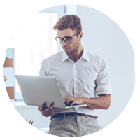 Man working on laptop