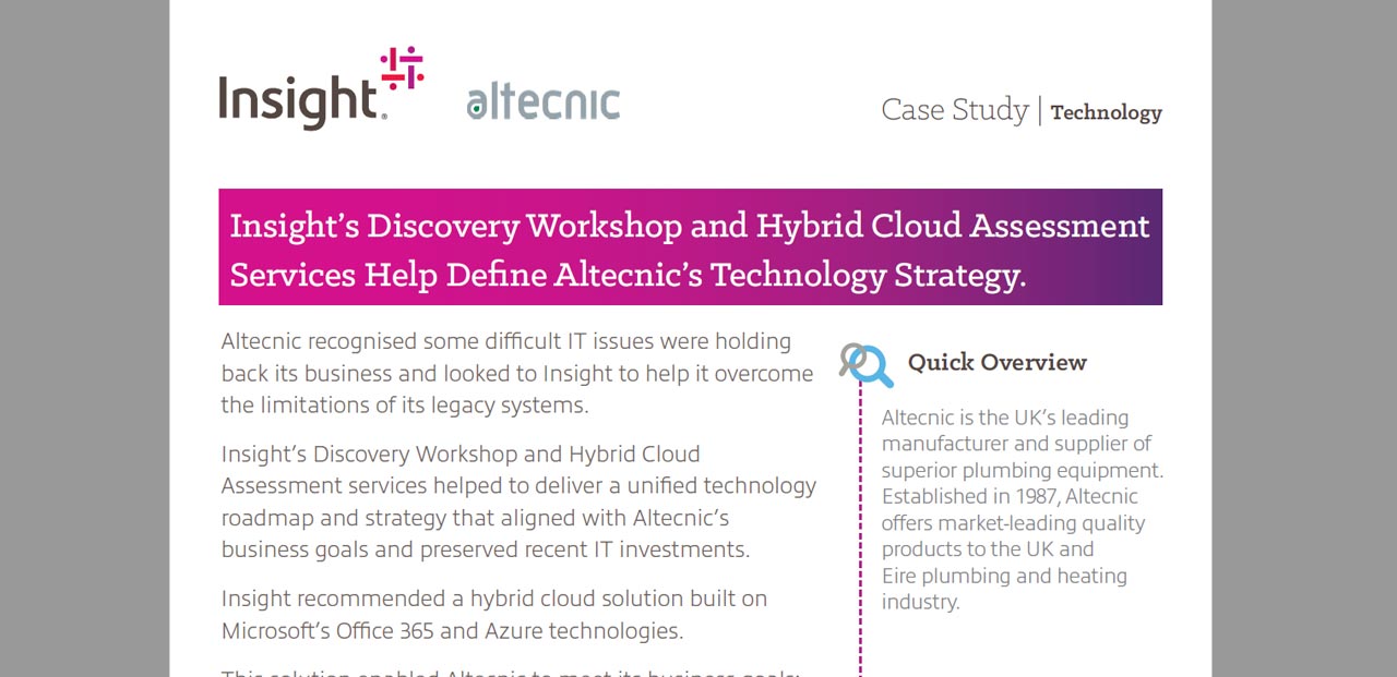 Article Insight’s Discovery Workshop and Hybrid Cloud Assessment Services Help Define Altecnic’s Technology Strategy Image