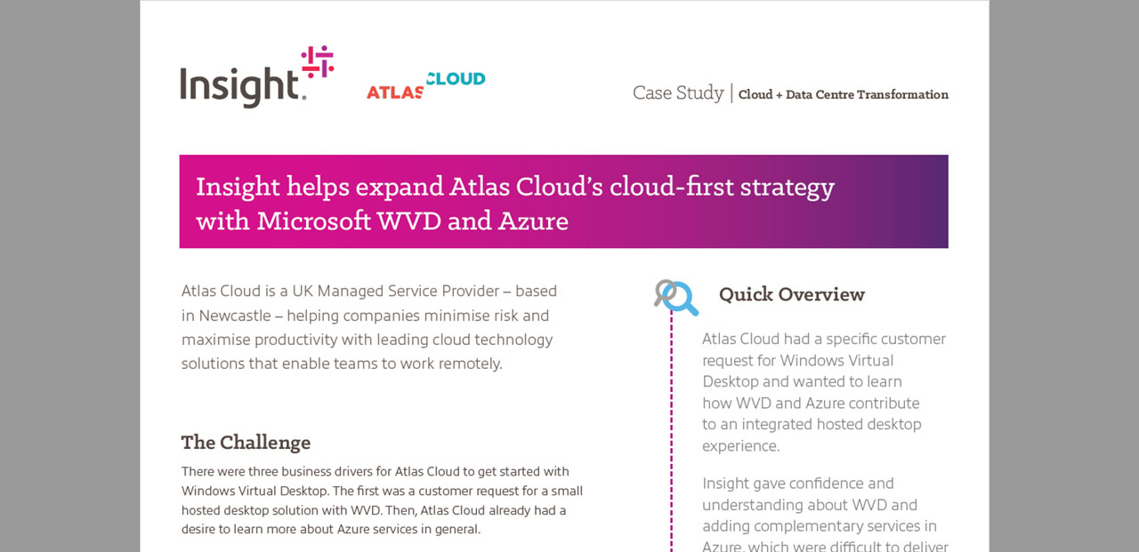 Article Insight helps expand Atlas Cloud’s cloud-first strategy with Microsoft WVD and Azure Image