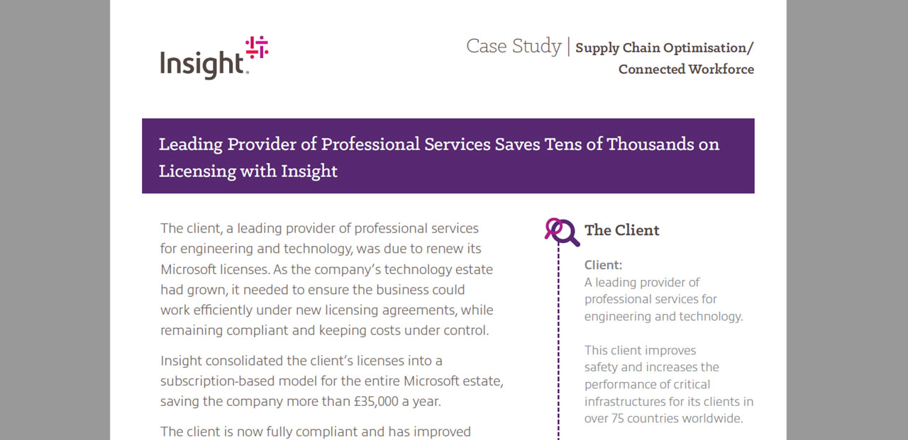 Article Professional Services Provider Saves on Licensing Image