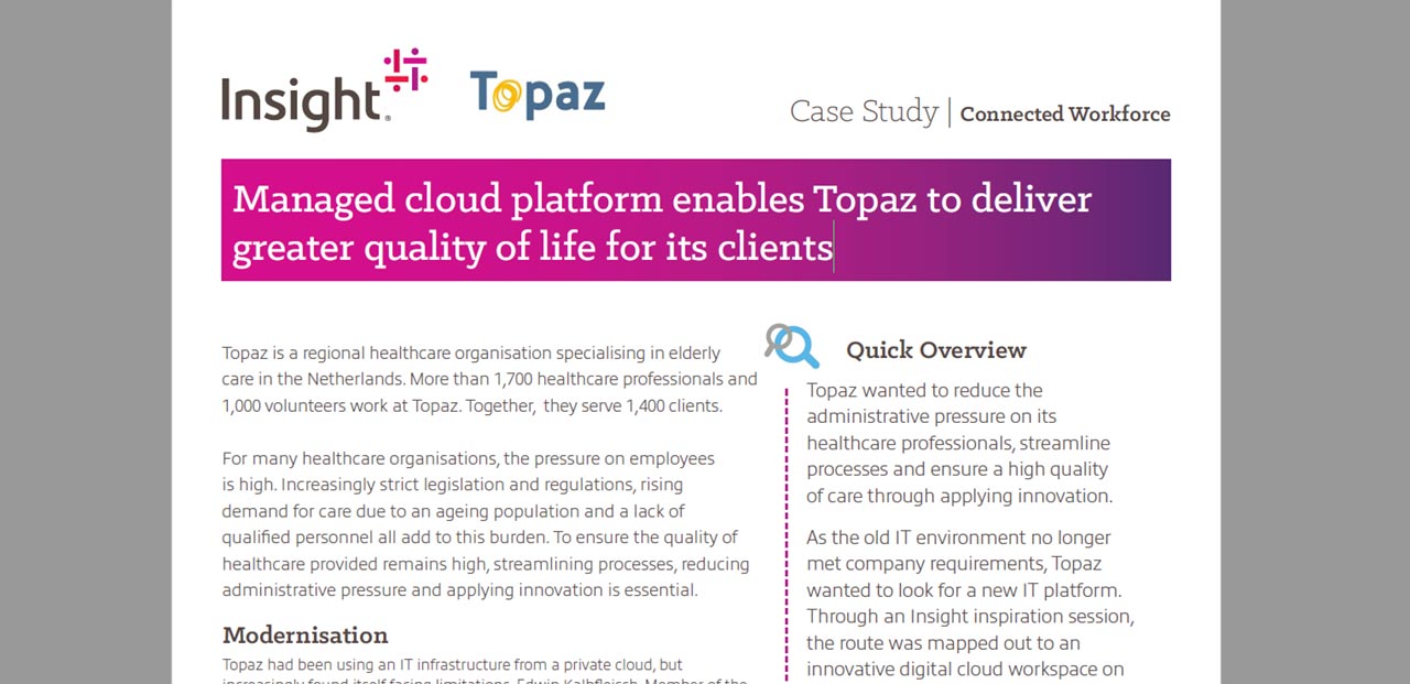 Article Managed Cloud Platform Enables Topaz to Deliver Greater Quality of Life  Image