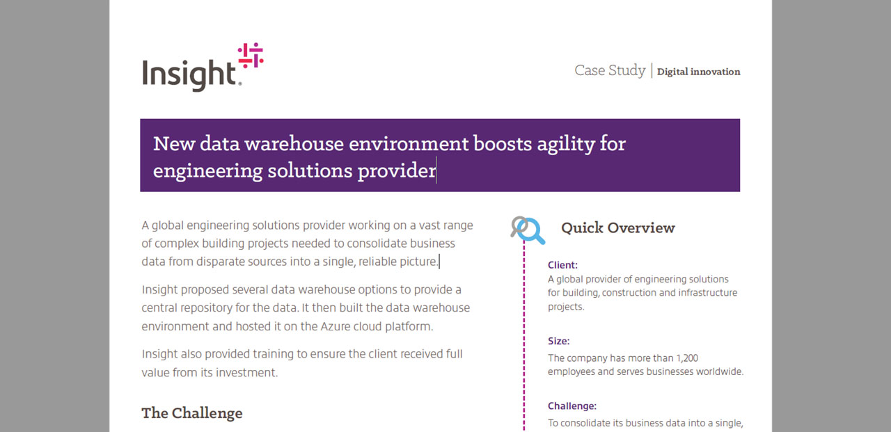 Article New Data Warehouse Environment Boosts Agility for Engineering Solutions Provider Image