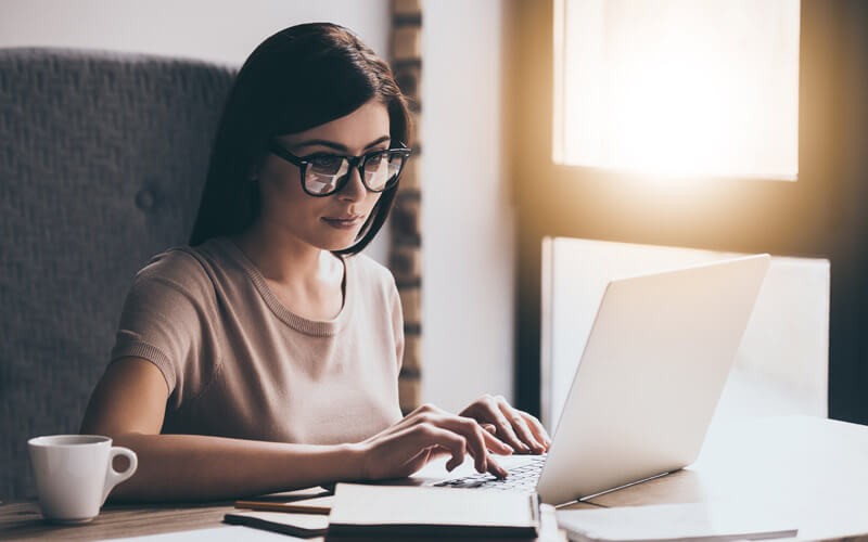 Woman working at home Working from home