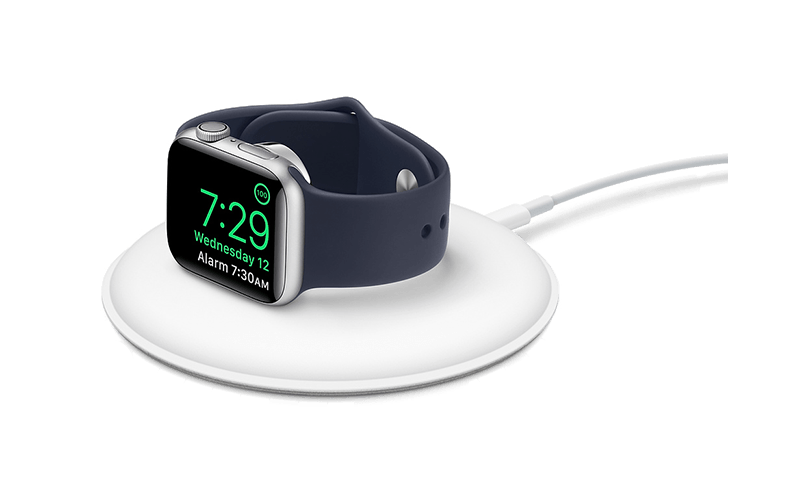 Apple watch charging dock in use