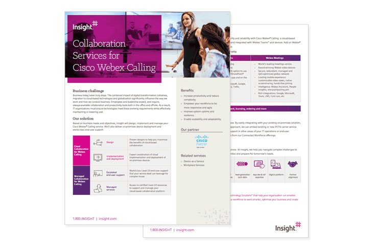 Insight Managed Collaboration for Webex Calling datasheet cover