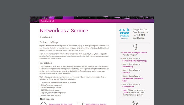 Screenshot of Cisco Network as a Service PDF