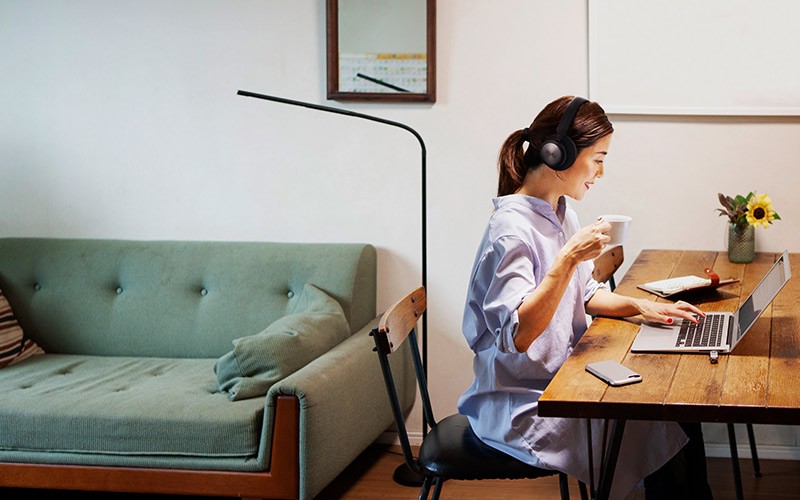 Woman working from home