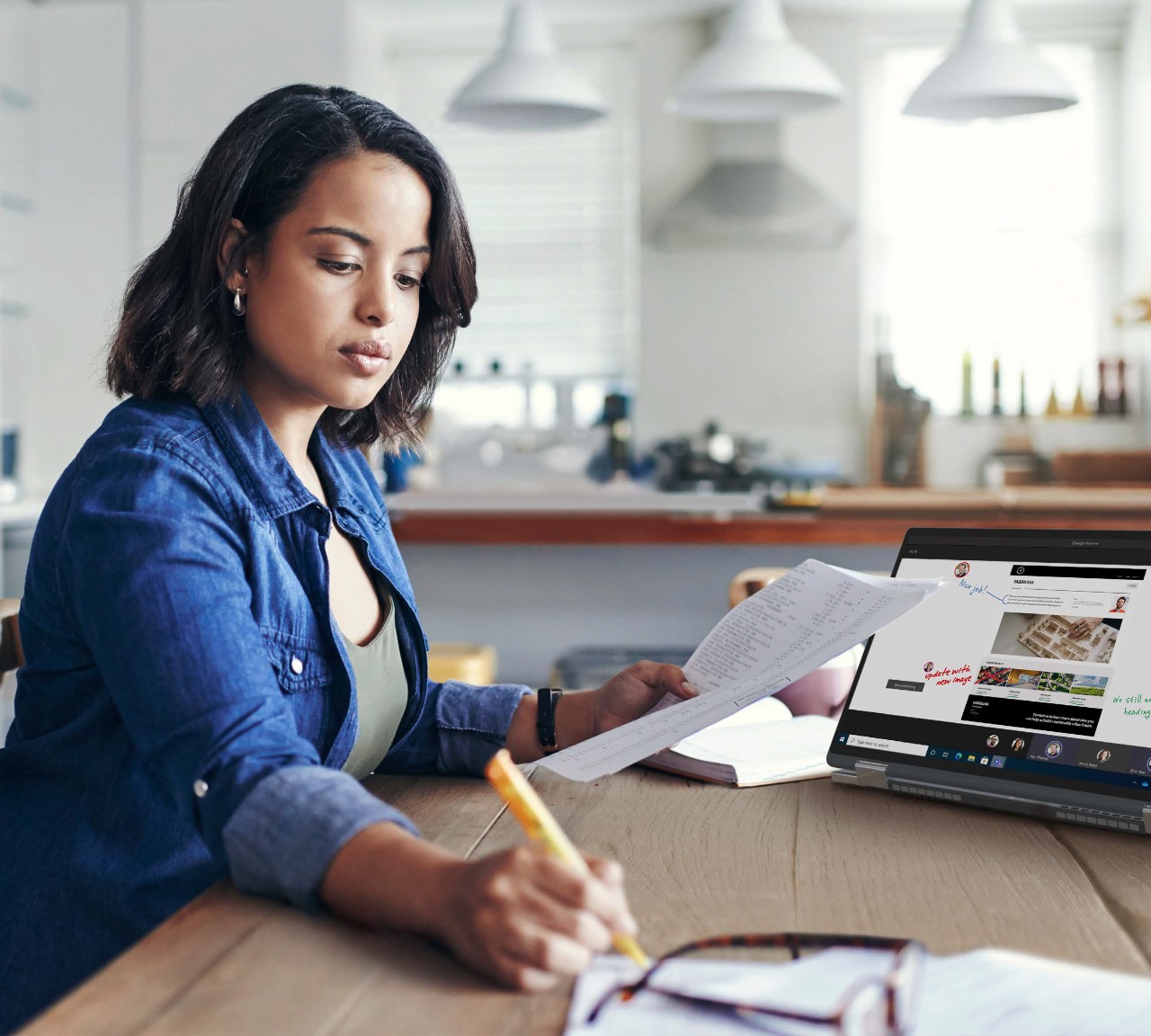 Work and learn from anywhere with a digital workplace remote worker on all-in-one device at home