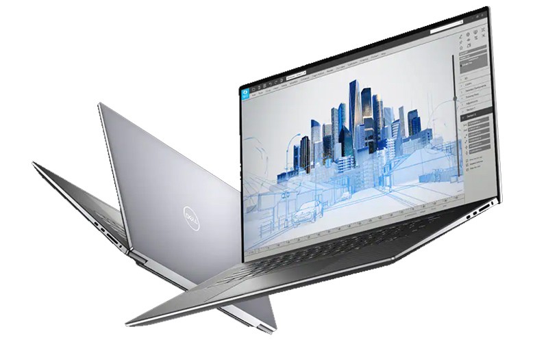 Two Dell Precision mobile workstations