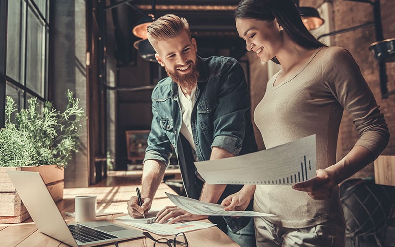 intel-industry-smb Two people working together in a small business