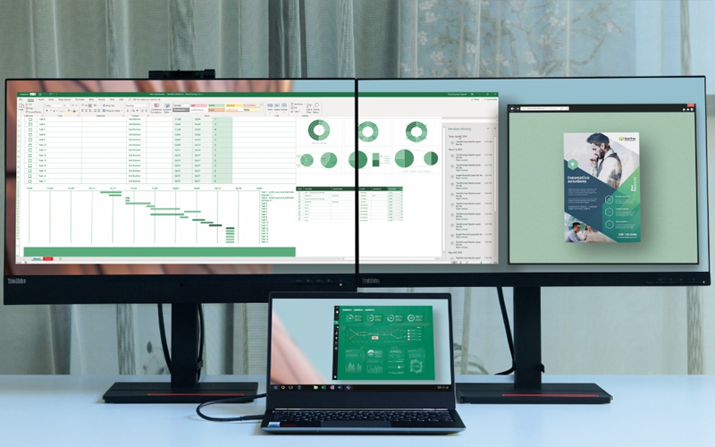 hiThinkVision monitor offers a 21.5” display and an ergonomic design ThinkVision 21.5–inch Monitor