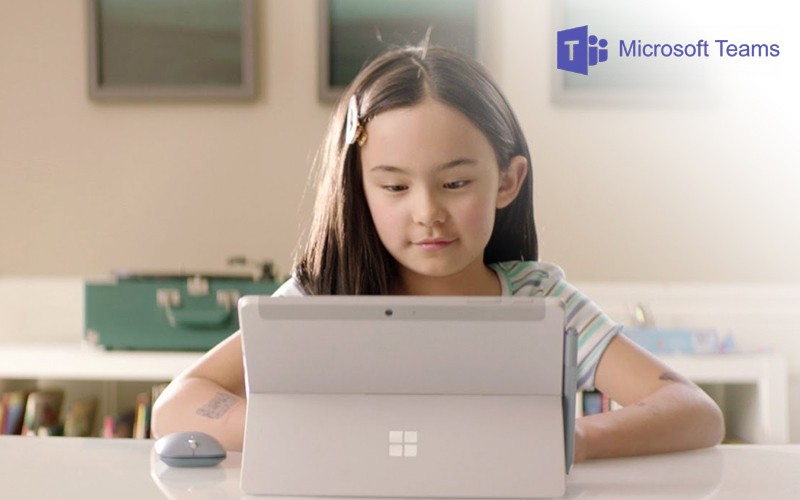 Microsoft Hardware Solutions Girl working on Surface Studio device