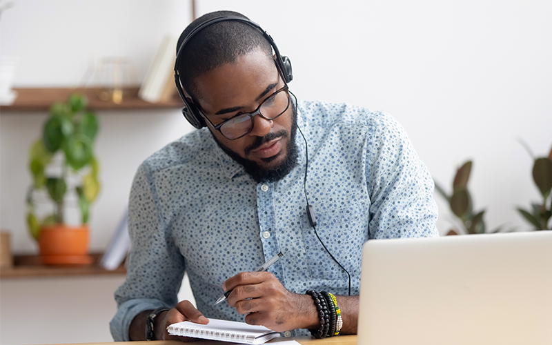 Man working at laptop