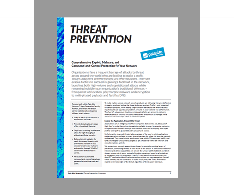 Threat prevention datasheet cover